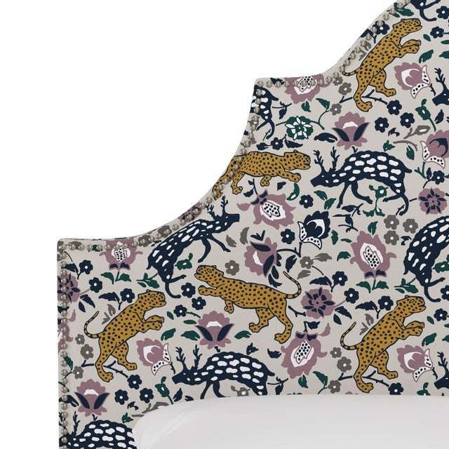 Not Yet Made - Made To Order Halsted Headboard in Mustard Plum Leopard, King For Sale - Image 5 of 6