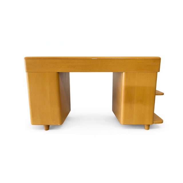 Mid-Century Modern Haywood-Wakefield MCM Desk With Bookcase, 1950's For Sale - Image 3 of 7