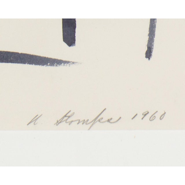 1960s 1962 Abstract Ink Painting by Walter Stomps For Sale - Image 5 of 8
