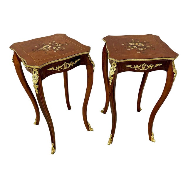 Side Tables Set French Style Copper Bronze For Sale