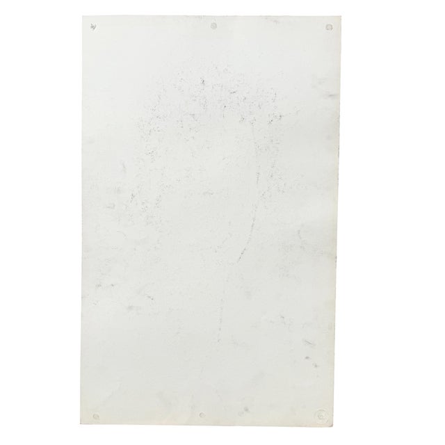 Black Black and White Charcoal Portrait Drawing of a Woman on Paper - Signed 1959 For Sale - Image 8 of 8
