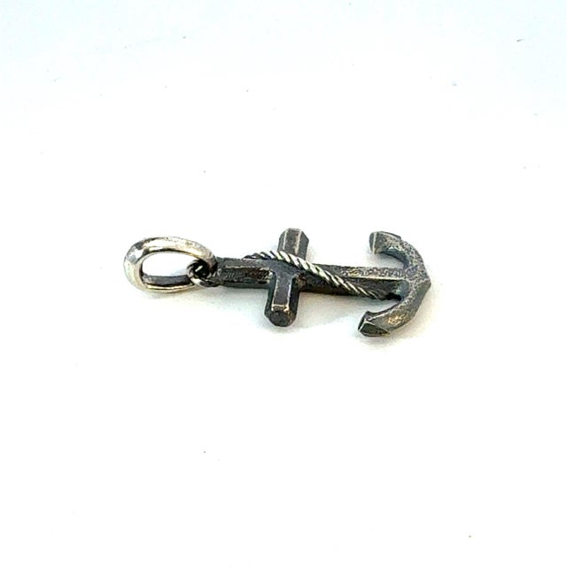1990s David Yurman Maritime Anchor Pendant Sterling Silver Estate For Sale - Image 4 of 6