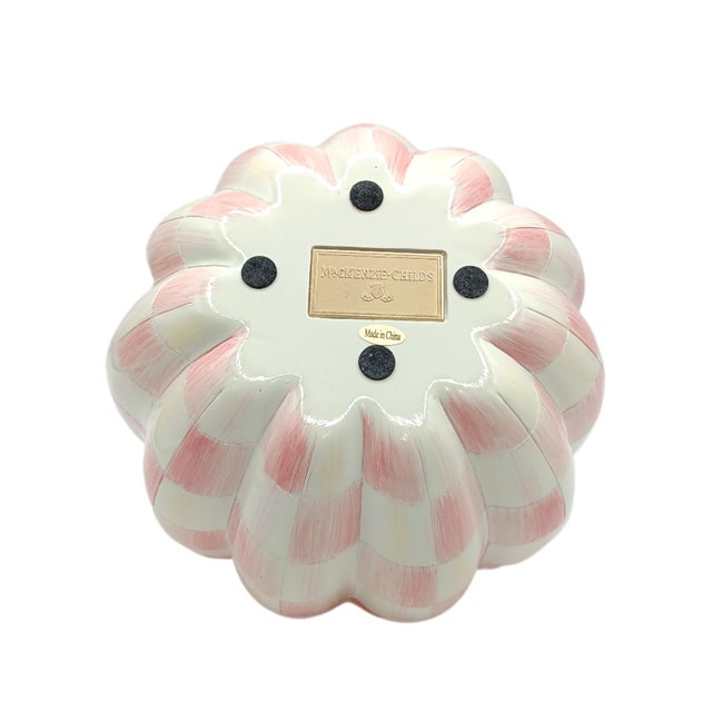 2020s MacKenzie-Childs Rosy Check Fairytale Quilted Pumpkin For Sale - Image 5 of 5