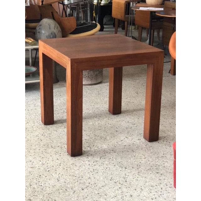 1970s Modern Vladimir Kagan Walnut Parsons Side Table For Sale - Image 10 of 11