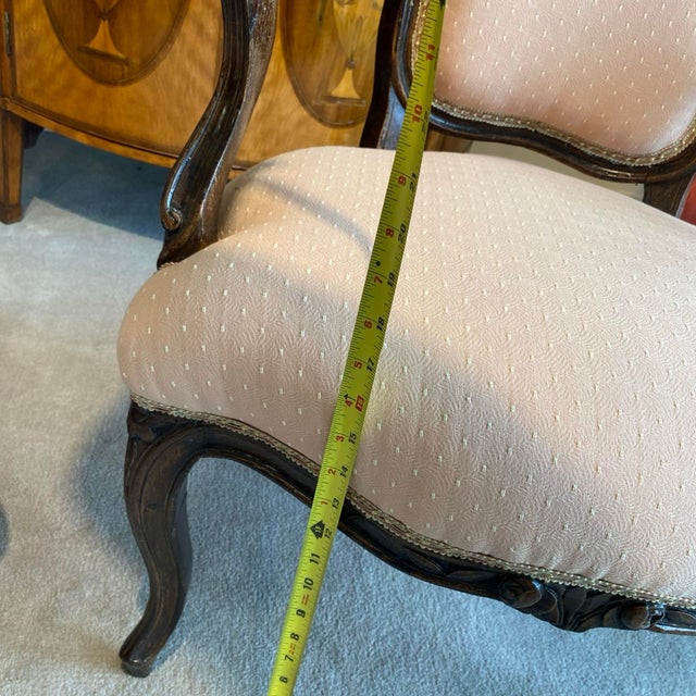 18th Century Pair of Louis XV Style Armchairs Fauteuil Antique Walnut For Sale In Boston - Image 6 of 11