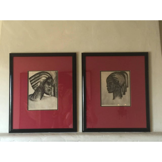 1930s Art Deco Portrait Lithographs by Boris Lovet-Lorski - a Pair For Sale - Image 10 of 10
