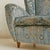 Wood Italian Wingback Lounge Chair in Original Blue Upholstery, 1950s For Sale - Image 7 of 17