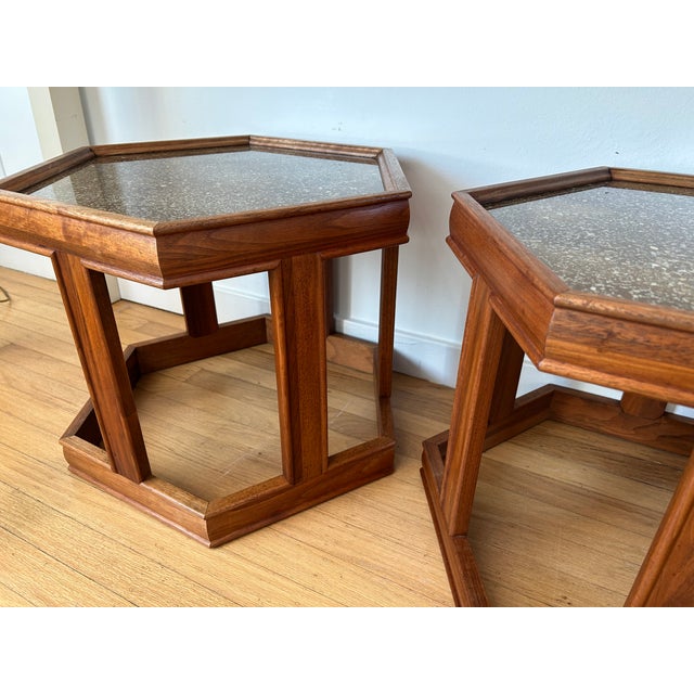 Vintage John Keal for Brown Saltman Hexagon Side Tables For Sale - Image 9 of 15