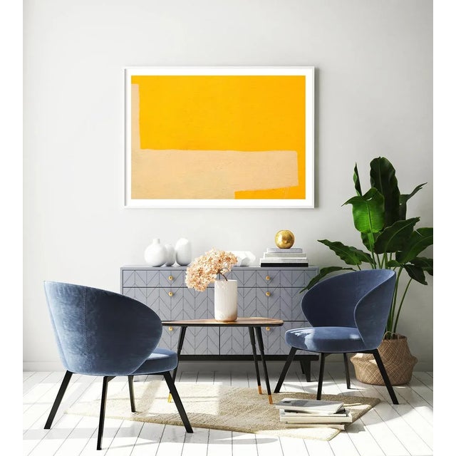 Abstract "Yellow Wall" Art Print, Minimalist Geometric Wall Art, Large