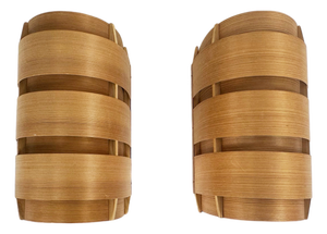 V155 Wall Lamps in Pine by Hans-Agne Jakobsson, 1960s, Set of 2