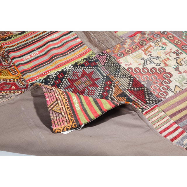 Handmade Anatolian Kilim Patchwork Rug Using Vintage Wool Kilims -5' 9'' X 8' For Sale - Image 9 of 9