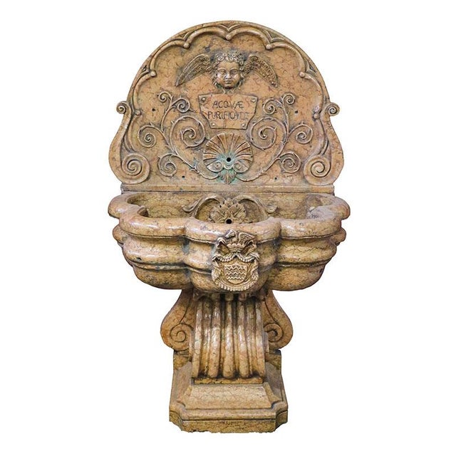 Pink Wall Fountain with Putto, 1980s For Sale - Image 8 of 10