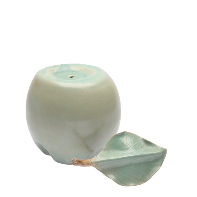 Mid-Century Modern Bengt W. Larsson Green Apple Ceramic Sculpture — Söderköping, Sweden (C. Late 20th Century) For Sale - Image 3 of 5