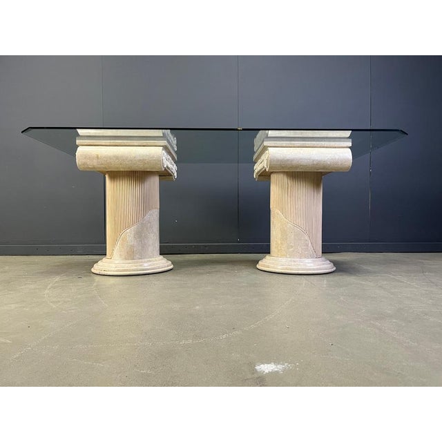 Vintage Tesselated Stone Pedestal Dining Table by Maithland Smith, 1970s For Sale - Image 10 of 13