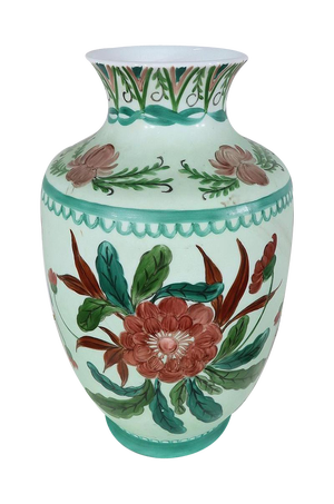 Limoges Porcelain Vase with Flower Decorations, 1930s