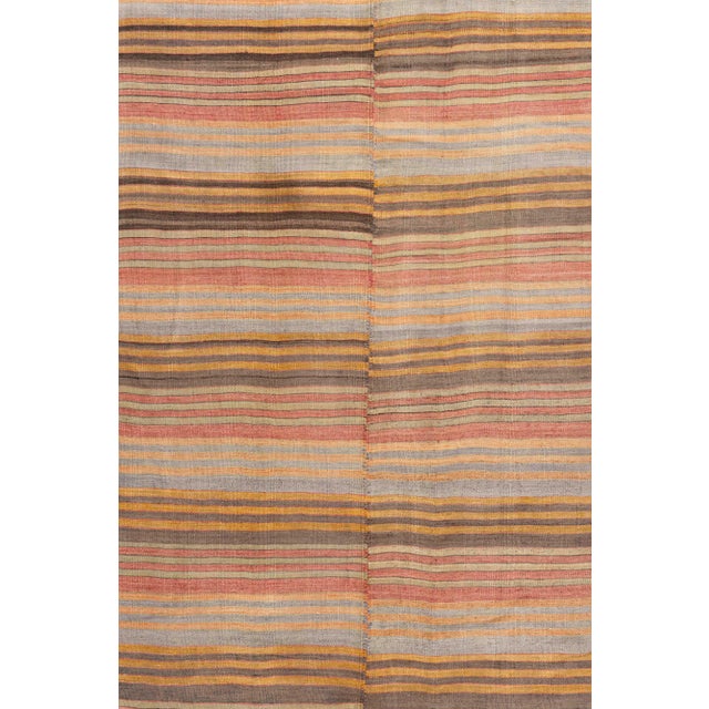 Red Vintage Circa 1940 Multicolor Turkish Flatweave Kilim 4'10 X 10'11 For Sale - Image 8 of 11
