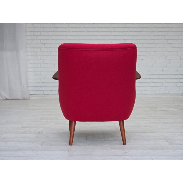 Danish Armchair in Furniture Wool, 1960s For Sale - Image 4 of 18