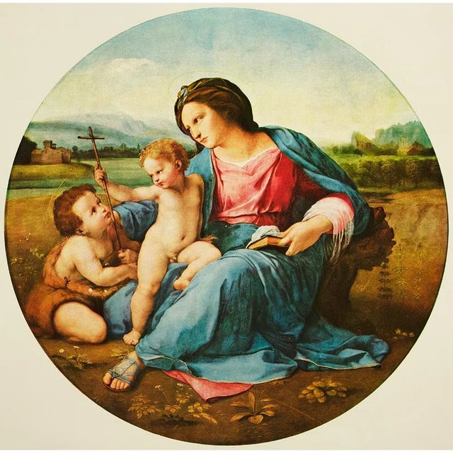 1950s 1950s After Raphael "The Alba Madonna", Vintage Full-Color Print For Sale - Image 5 of 6
