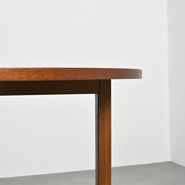 Round Mahogany Table by André Sornay for Meubles Sornay, 1960s For Sale - Image 3 of 13