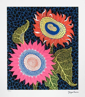 After Yayoi Kusama, Flowers, Lithograph, 1990s