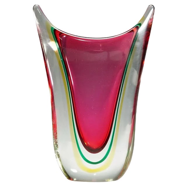 Mid-Century Murano Sommerso Art Glass Vase from C.O.V.E.M, 1960s For Sale
