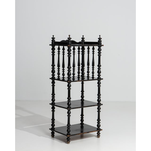 19th Century French Black Patinated Napoleon III Etagere France 1th Century For Sale - Image 13 of 14