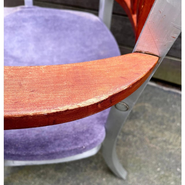 Shaw Walker Aluminum and Wood Armchair, circa 1940 (for restoration) For Sale - Image 10 of 12