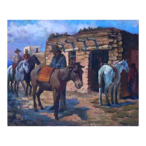 Ready the Horses, Jalal Gharbi Oil on Canvas Painting