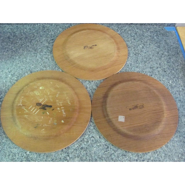 Mid-Century Modern Swedish Teak Dinner Plates - Set of 3 For Sale - Image 3 of 13