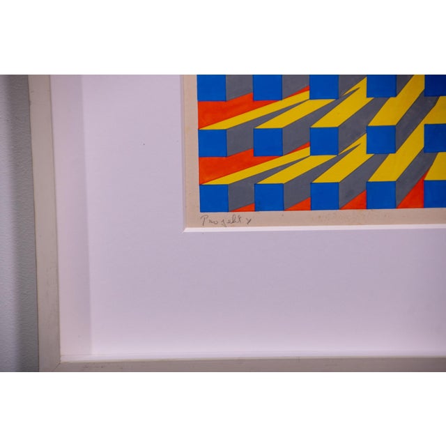Jan Van Den Abbeel, Projekt Y Geometric Composition, 1975, Gouache on Paper For Sale - Image 6 of 8
