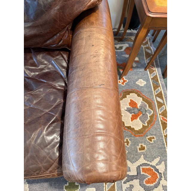 Restoration Hardware Restoration Hardware Lancaster Brompton Leather Sofa For Sale - Image 4 of 12