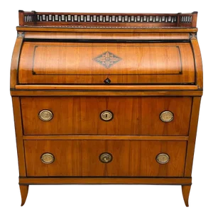 Roll-Top Desk in Cherry Veneer and Brass, 1820