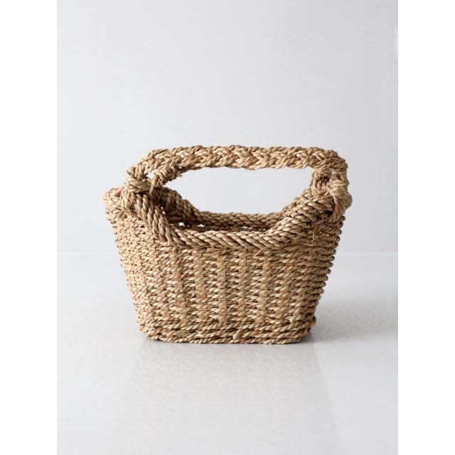 Vintage Woven Basket With Handles For Sale - Image 13 of 13