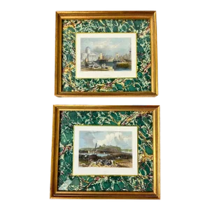 Antique Set of 2 Original Engravings by Various Artists