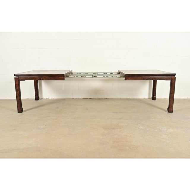 Mario Buatta for John Widdicomb Hollywood Regency Chinoiserie Faux Tortoise Shell Extension Dining Table, Circa 1970s For Sale In South Bend - Image 6 of 16