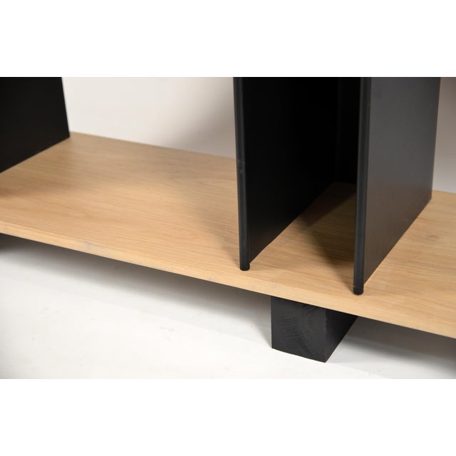 Black Tall 'Horizontale' Black Steel and Oak Shelving Unit by Design Frères For Sale - Image 8 of 12
