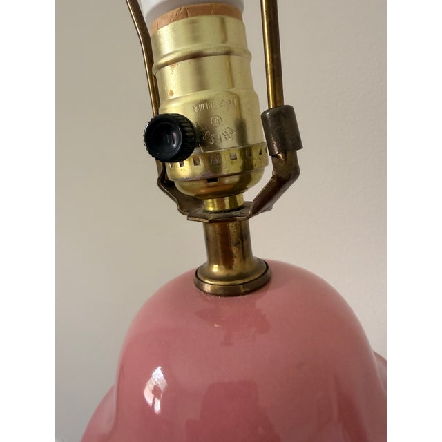 Vintage Mid-20th Century Bubble Gum Pink Ginger Jar Table Lamp For Sale - Image 9 of 12