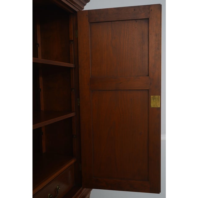 1990s Eldred Wheeler Cherry 2 Piece Armoire Linen Press For Sale - Image 5 of 18
