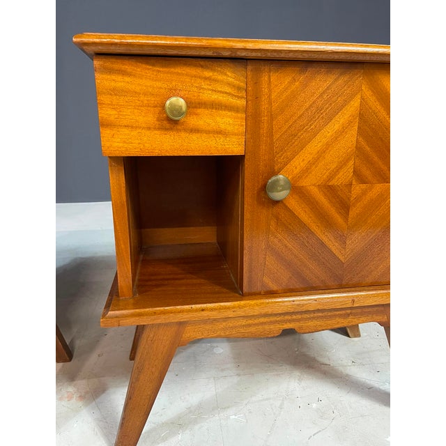 Mid-Century Modern Wooden Nightstands, 1940s, Set of 2 For Sale - Image 14 of 15