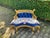 1980s French Louis XVI Blue Gold Beech Velvet Settee For Sale - Image 14 of 14