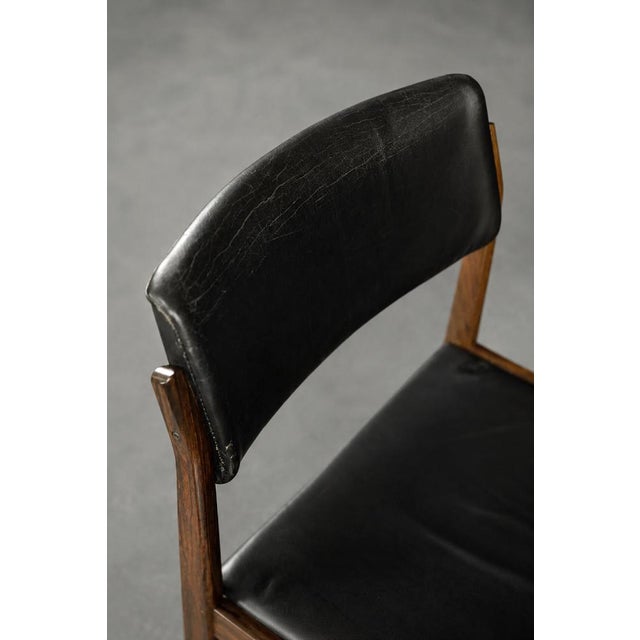 Mid-Century Scandinavian Modern Rosewood and Black Leather Chairs by H.W. Klein for Bramin, 1960s, Set of 3 For Sale - Image 18 of 18
