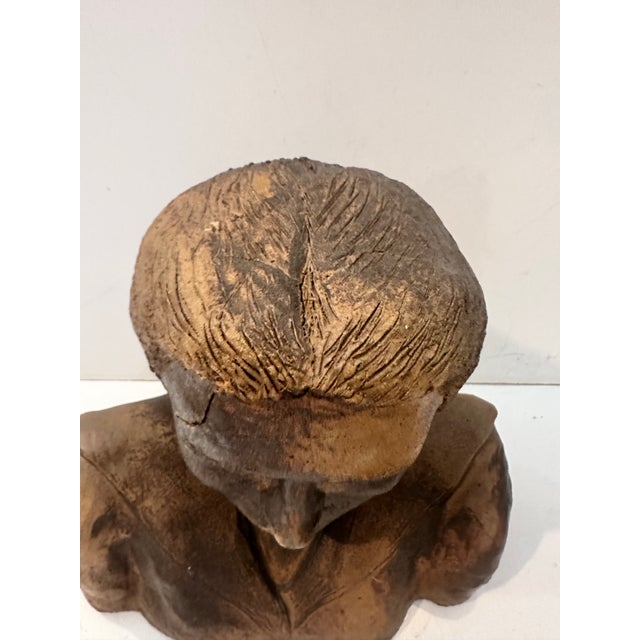2000 - 2009 Vintage Ceramic Female Bust Sculpture For Sale - Image 5 of 12