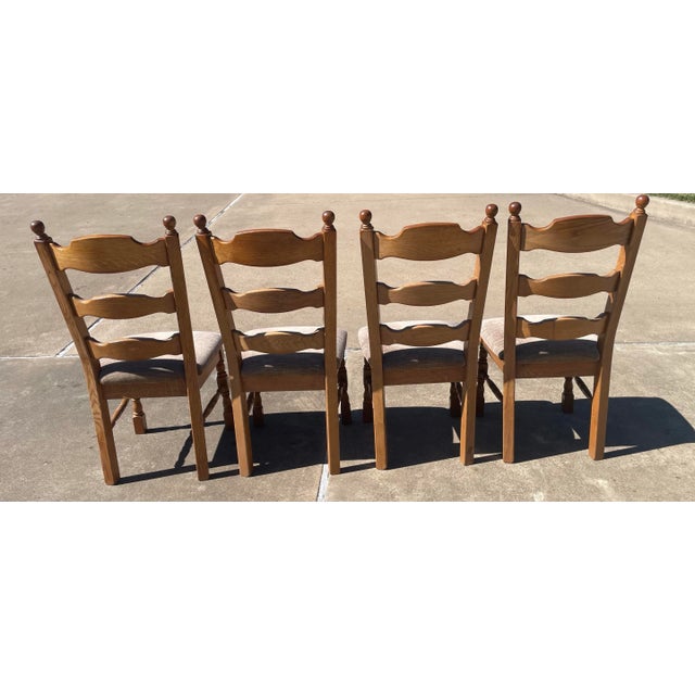 French Country Ladderback Dining Chairs- Set of 4 For Sale - Image 4 of 11