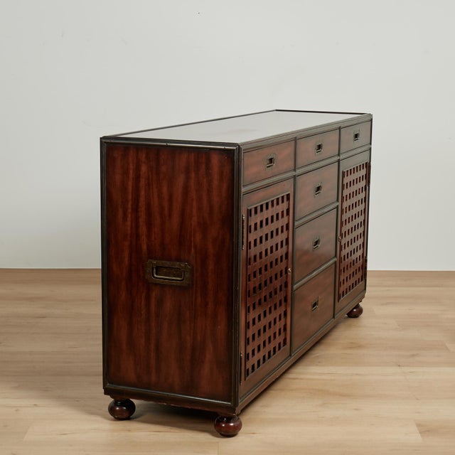 Vintage British Colonial Style Credenza or Chest by Theodore Alexander For Sale - Image 13 of 15