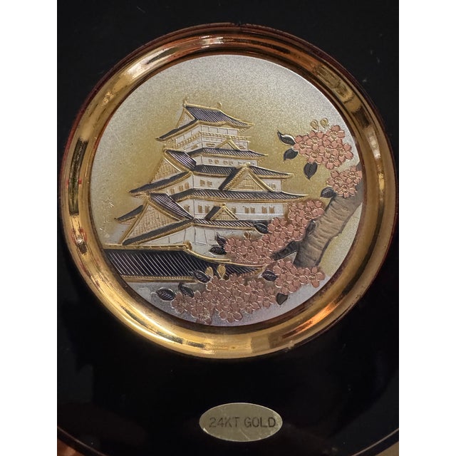 Black Mid 20th Century Chokin Gold Edged Plate For Sale - Image 8 of 9