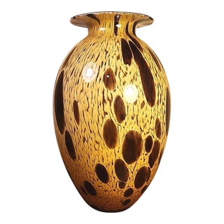 Vintage MCM Murano Style Vetri Artistic Blown Glass Vase For Sale