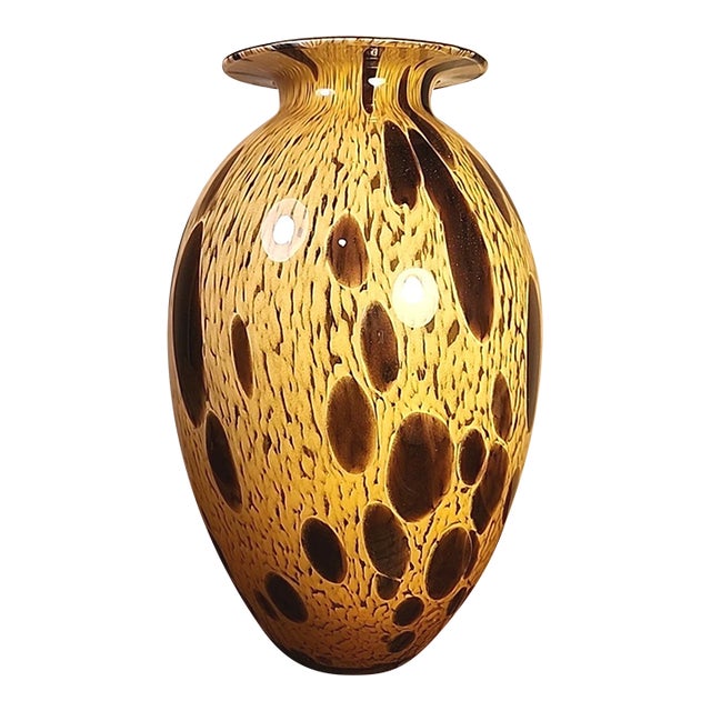 Vintage MCM Murano Style Vetri Artistic Blown Glass Vase For Sale