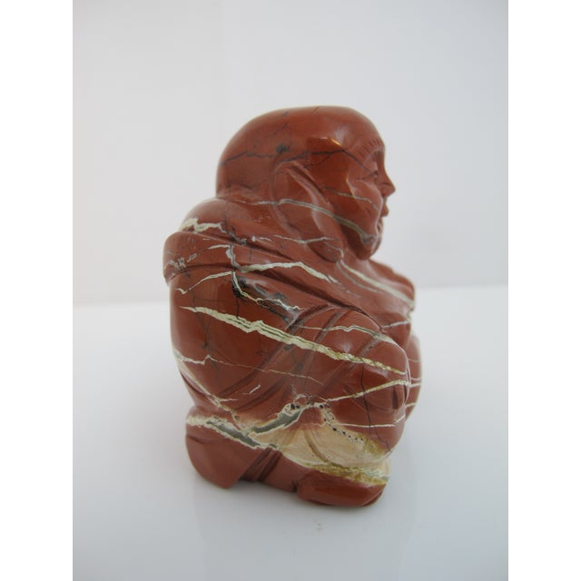 Red Kalifano Red Jasper Carved Jolly Seated Buddha Figurine Statue For Sale - Image 8 of 8