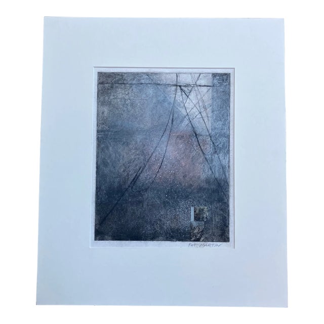 Contemporary Original Abstract Pat Martin Etching/Drawing “The Attic” Signed For Sale