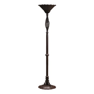 Art Nouveau Wrought Iron Standing Lamp For Sale